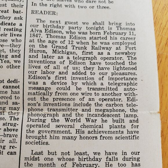1951 Farmers Union Action Letter February Lincoln Gettysburg Address Edison - Picture 12 of 12